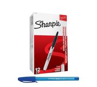 SHARPIE PaperMate Lot de 12 marqueurs permanents à pointe rétractable fine Noir