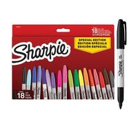 Sharpie – Set de 18 marqueurs permanents – Assortiment de couleurs – Pointe fine – Édition limitée