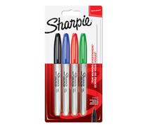 Sharpie Permanent Markers, Fine Point, Assorted Standard Colours, 4 Count standa