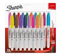Sharpie marqueurs indélébiles | pointe fine | assortiment de couleurs à encre permanente | Lot de 18