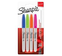Sharpie 2065403 Lot De 4 Marqueurs Permanent Pointe Fine Couleurs Fun Assorties