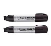 Sharpie Pro Magnum Lot de 2 grands marqueurs permanents Jumbo Pointe biseaute extra large Encre noire