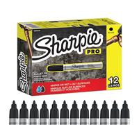 Sharpie Pro Marqueurs Permanents | Pointe Moyenne Ogive | Noir | Lot de 12