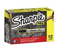 Sharpie Pro Marqueurs Permanents | Pointe Moyenne Ogive | Noir | Lot de 12