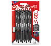 Sharpie – Stylos gel S-Gel – Pointe moyenne 0,7 mm – Assortiment de couleurs – Lot de 8