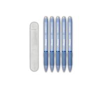 Sharpie S-Gel Lot de 5 stylos gel à pointe moyenne (0,7 mm) Bleu givré Encre bleue + Étui en velours