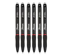 Sharpie S-Gel, Lot de 6 stylos à encre gel Comfort Grip, pointe moyenne de 0,7 mm, encre rouge
