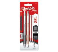 SHARPIE S-Gel | Stylos gel métallisés | Pointe moyenne (0,7 mm) | Gris acier et or rose | Encre noire | 2 stylos et 2 recharges pour stylo gel