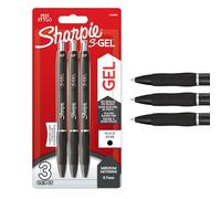 Sharpie S-Gel | Stylos gel | Pointe moyenne (0,7 mm) | Encre noire | Lot de 3