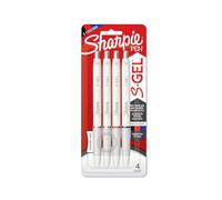 SHARPIE S-Gel, stylos gel, pointe moyenne (0,7 mm), stylos à encre gel noir, rouge et bleu, 4 pièces