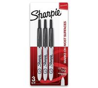 Sharpie Sanford Lot de 3 marqueurs permanents rétractables à Pointe Ultra Fine Noir
