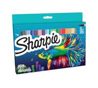 Sharpie Set de marqueurs permanents | Édition limitée Assortiment de couleurs Assortment | Pointe fine | 18 feutres marqueurs | Set pour la rentrée