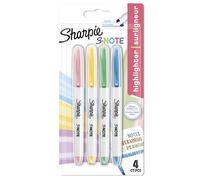 Sharpie Surligneurs S-Note – Pointe biseautée – 4 unités couleurs assorties (Blister)