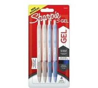 Sharpie S-Gel | Stylos gel | Pointe moyenne (0,7 mm) | Corps bleu glacier et blanc perle | Encre bleue ou noire | Lot de 4