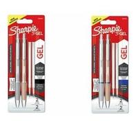 Sharpie Stylos gel S-Gel Pointe 0,7 mm Gris acier/or rose Encre noire 2 stylos+2 recharges