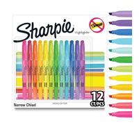 Sharpie Surligneurs de poche | Pointe biseautée | Couleurs d'encre fluorescentes assorties | 12 surligneurs