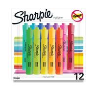 Sharpie Surligneurs Tank Style Marqueur, couleurs d'encre assorties, pointe biseautée, couleurs de corps assorties, 12/paquet