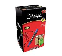 Sharpie W10 Marqueur Pointe Biseautée Bleu Lot de 12