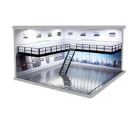 Sharplace 1/64 Modèle de La Scène de Voiture de La Scène de Parking avec Une Vitrine Légère En Acrylique pour 1/64 1/36 1/32 Mini-Action Figure Collection, Ville élégante