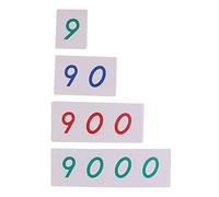 Sharplace 1 Set Montessori Jouets Educatifs Mathematics Material - 1-9000 Cartes Nombres - Jouets de Développement Intellectuel pour Enfant Bébé