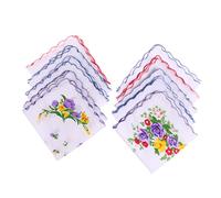 Sharplace 10 Pcs Set Hankerchiefs En Coton Imprimé Floral Mouchoirs De Mariage