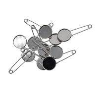 Sharplace 10 Pièces Broche Vierges Pinces à Corsage Support de Badge 16mm, argent, 16mm