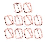 Sharplace 10 pièces de réglage de Rectangle en métal Glisse, Boucles à ardillon à Rouleau ajusteur de Sangle pour Sacs de Ceinture Accessoires de, Or Rose, 25x19mm