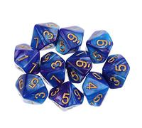 Sharplace 10 Pièces Dés 10 Faces D10 Dés Polyédriques pour Donjons et Jeux Dés Cadeau, Bleu Violet