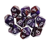 Sharplace 10 Pièces Dés 10 Faces D10 Dés Polyédriques pour Donjons et Jeux Dés Cadeau, Café Violet