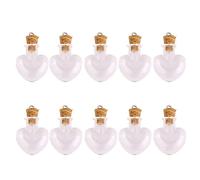 Sharplace 10 Pièces Mini Cœur Souhaitant Bouteille Verre Bouchon Transparent