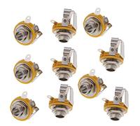 Sharplace 10pcs 6.35mm 1/4'' Prise Plaqué Solder Terminal Panel Mount, Jack stéréo