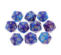 Sharplace 10pcs Dés Chiffres 20 Faces Dice D20 Accessoires pour Jeux de Rôle Bar Club - Bleu Violet