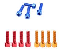 Sharplace 12pcs Vis de Porte-bidon Boulons Support Bouteille pour Vélo VTT Vélo de Montagne M5 Bleu+Rouge