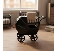 Sharplace 2 Pièces Poussette pour Poupée Landau Miniature Chariot Nourrisson Bébé En Fer avec Esthétique Classique Adapté Aux Maquettes Dioramas Phot, 3 pièces