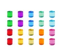 Sharplace 20 Pièces Blocs Empilables Cubes de Construction Acrylique Jeux Éducatifs Sensoriels Enfants Matériau Transparent Adapté Apprentissage Préscolaire, Cylindre