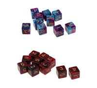 Sharplace 20 Pieces Jeu Dés à 6 Faces 16mm pour Jeux de Société/Enseignement des Mathématiques - Violet + Bleu