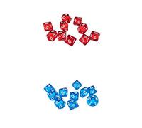 Sharplace 20pcs Dés Jeux de Rôle D10 Polyédriques en Acrylique - Rouge + Bleu