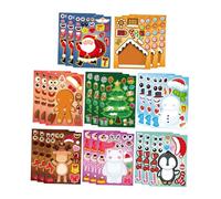 Sharplace 24 Feuilles d'autocollants sur Le thème de Noël Créez Vos Propres Autocollants Activités Décoration de Noël Artisanat Mignon Autocollant Jeux de