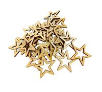 Sharplace 25 Pièces Embellissements Étoile en Bois Mini Embellissements Étoiles pour, Bricolage Artisanat