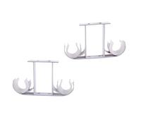 Sharplace 2pcs Double Support de Tringle à Rideau au Plafond Mural en Métal - Blanc