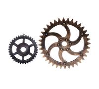 Sharplace 2pcs Roue Dentée Steampunk en Bois Vintage Maison Bar Suspendus Décoration, # 4