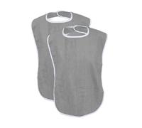Sharplace 2x adultes Bibs lavables âgés seniors seniors hommes protecteurs de vêtements, adultes alimentant des bavoirs pour les maisons, les restaurants, Gris
