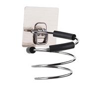 Sharplace 2x Support de Sèche-cheveux Mural Sans Poinçon Organisateur de Salle de Bain Rangement En Acier Inoxydable Finition Polie