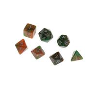 Sharplace 2x7 Pièces Dés Polyédriques D4 D6 D8 D10 D12 D20 pour Jeux RPG Mdn Vert Orange, Vert Orange, 2 pièces