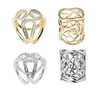 Sharplace 4 Pièces Echarpe Foulard Boucle Anneaux Clip Femme Elégant