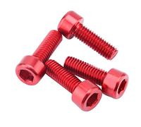 Sharplace 4pcs Vis Douille en d'Aluminium pour Porte-bidon,Vis à Tête Creuse Argent Cage Bouteille d' Vélo,Bicyclette, Rouge, comme décrit