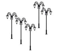 Sharplace 5 pièces 1/87 Ho Modèle Miniature Pelouse Ferroviaire Train Micro Paysage 3V Lampadaire, LED Blanc Sable Table Bâtiments Décor Ornement 65mm