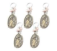 Sharplace 5 Pièces Baptême Porte-clés Baptême Souvenir Recuerdos de Bautizo Shower Gift, Perles Roses