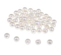 Sharplace 50 Pcs Blanc Perle Boutons Artisanat Décoratif Boutons pour Vêtements Sacs Chaussures Décoration - 12mm, 10mm 12mm