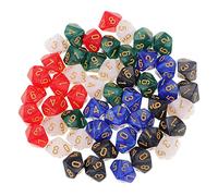 Sharplace 50pcs Dés Chiffres 10 Faces D10 avec Pochette de Stockage pour Jeux Bar